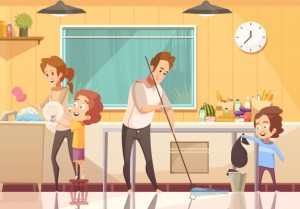 kids-helping-cleaning-cartoon-poster_1284-20636